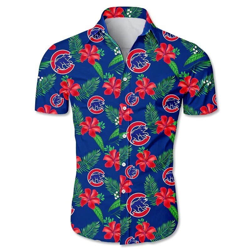 Chicago Baseball Team Cubss Hawaiian Button Down Shirt Unisex Adults S-5XL