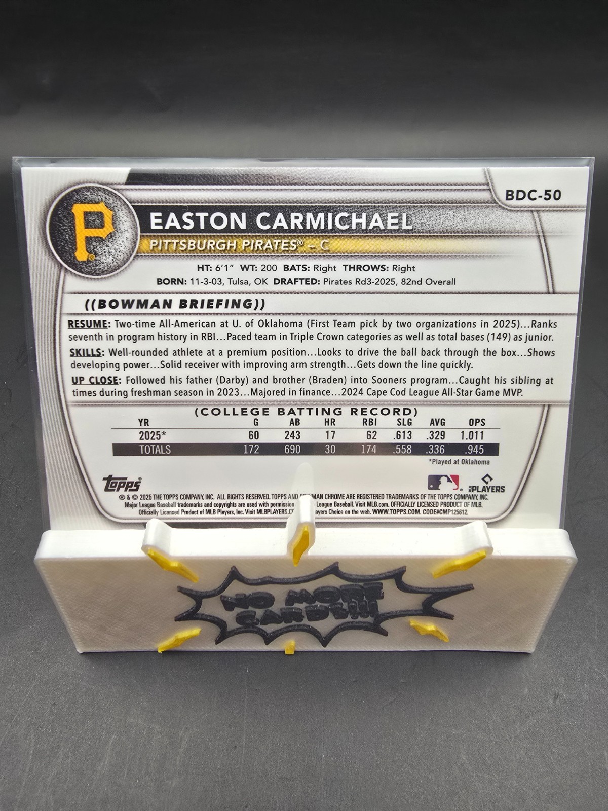 2025 Bowman Draft Chrome Easton Carmichael