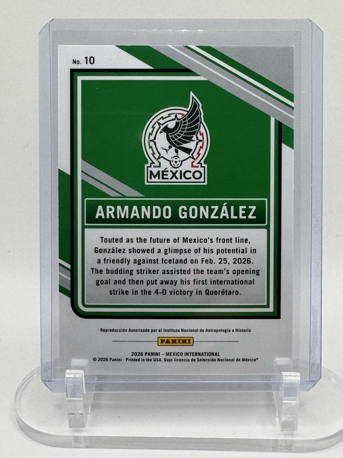 Panini 2026 Mexico International Armando González Mexico Rookie Card #10