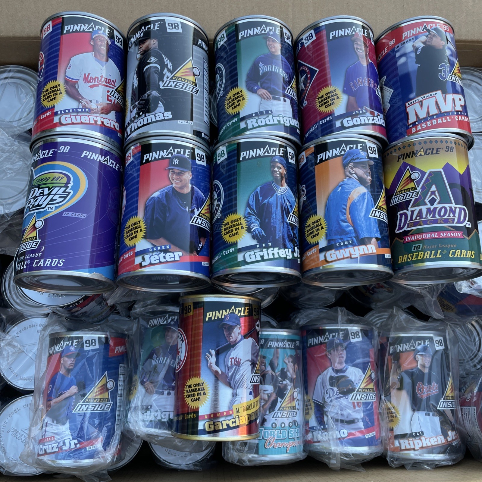 10x – 1998 Pinnacle Inside Baseball Tin Cans Factory Sealed Pack LOT of 10