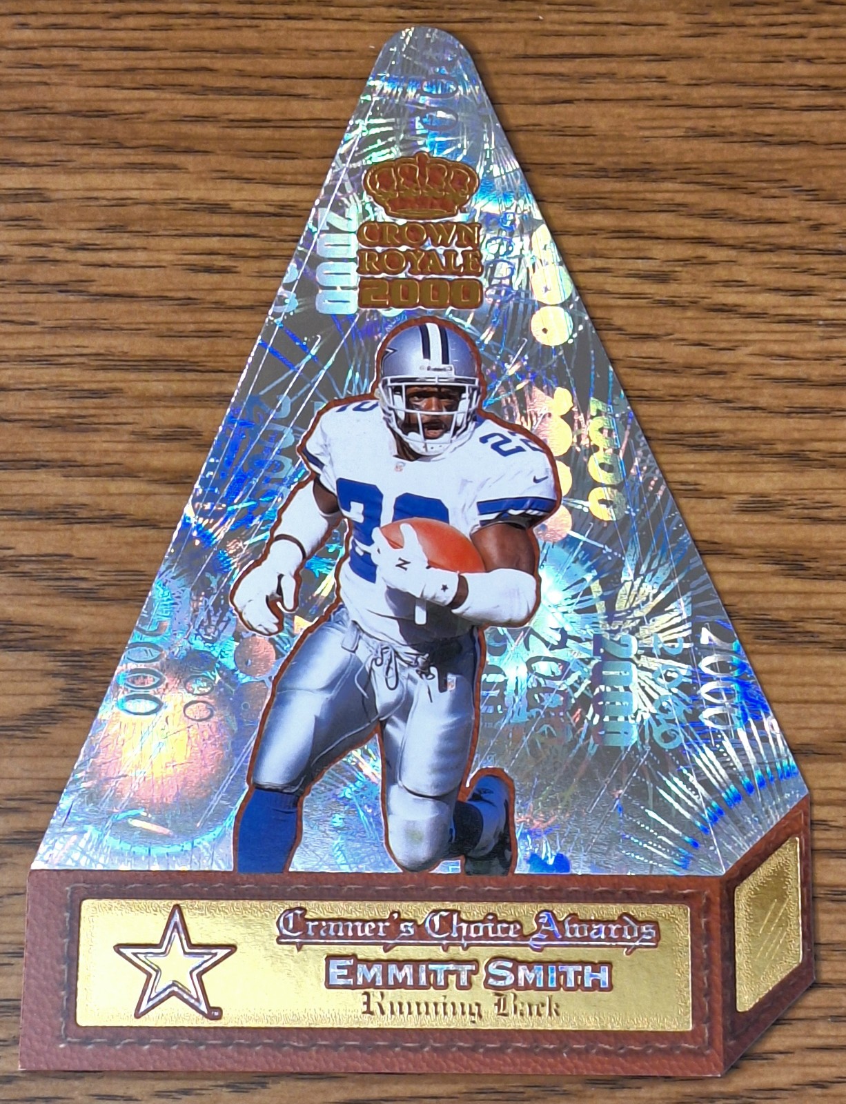 Emmitt Smith Cowboys 2000 Crown Royale Cramer’s Choice Holofoil Die-Cut Jumbo #2