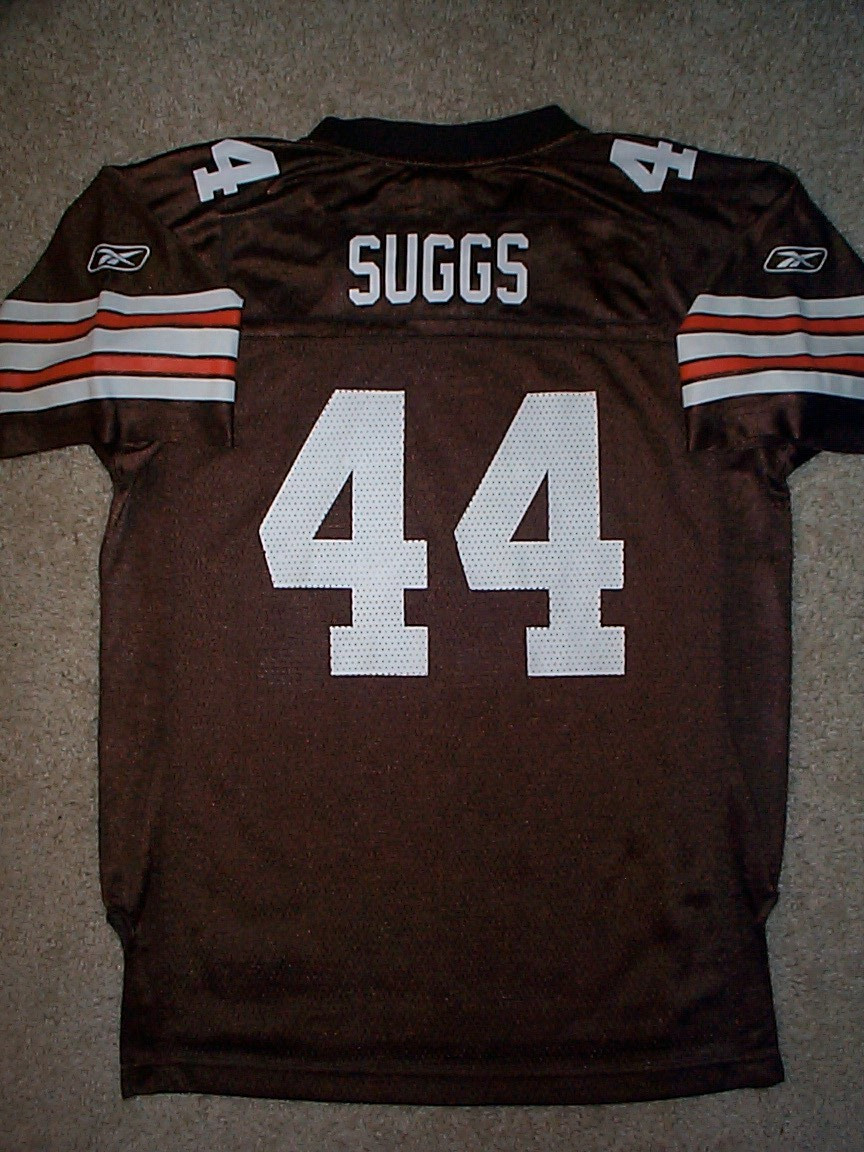*IRREGULAR* Cleveland Browns LEE SUGGS nfl Jersey YOUTH KIDS BOYS (L-LG-LARGE)