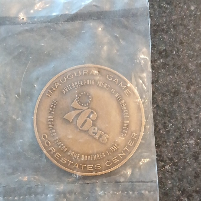 Philadelphia 76ers 1996 Inaugural Game CoreStates Center Coin Token