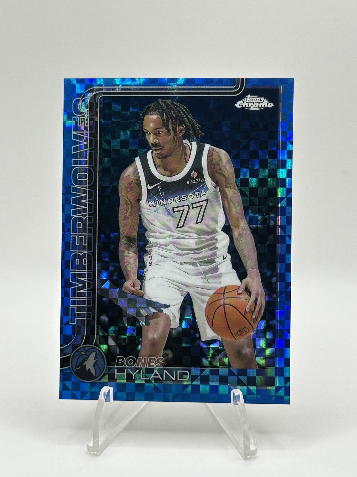 2025-26 Topps Chrome #90 Bones Hyland Blue X-Fractor