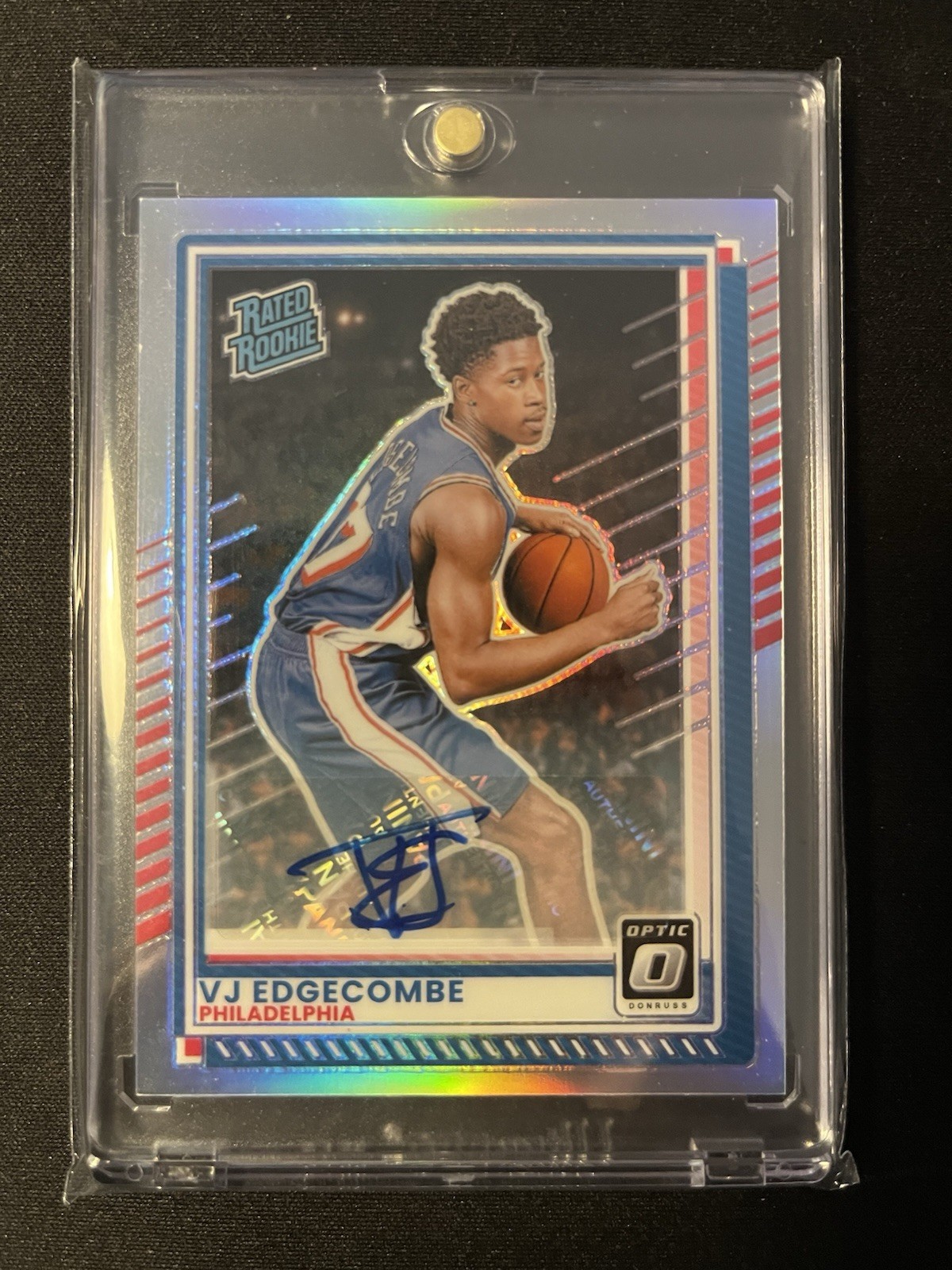 SILVER /99 Optic Auto VJ Edgecombe Sixers – 2025-26 Panini Donruss Basketball