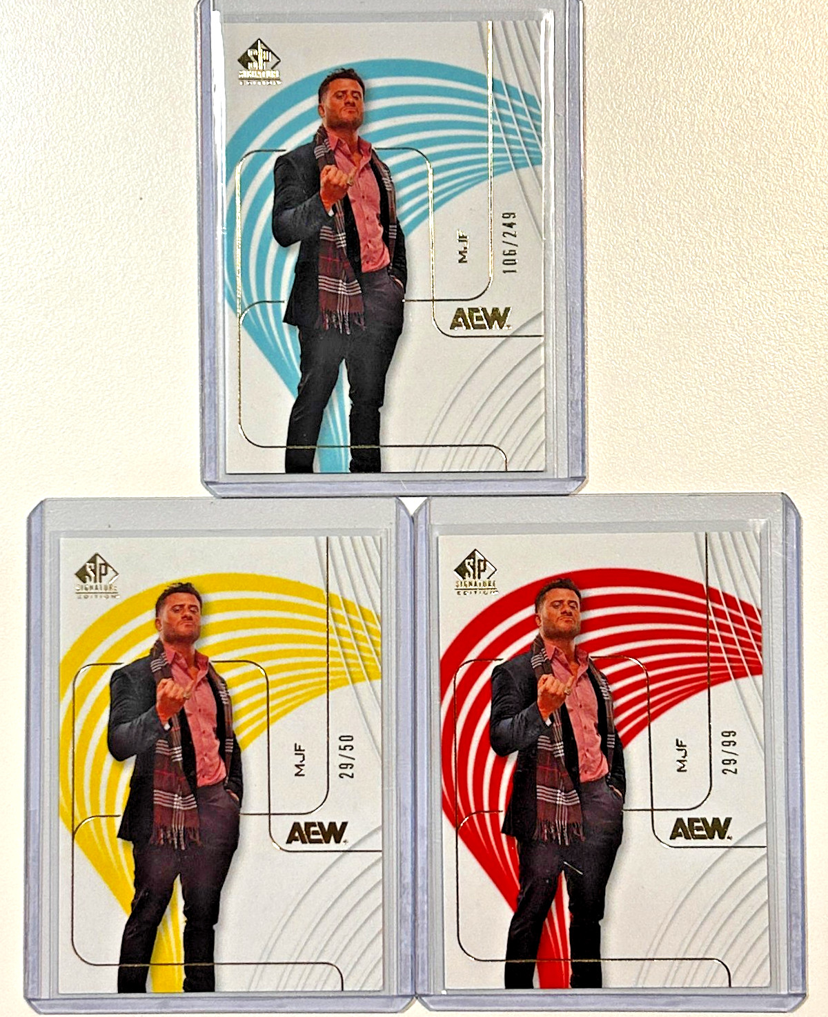 2025 MJF UD AEW SP SIGNATURE EDITION 3 LOT YELLOW PARALLEL /50 RED /99 BASE /249