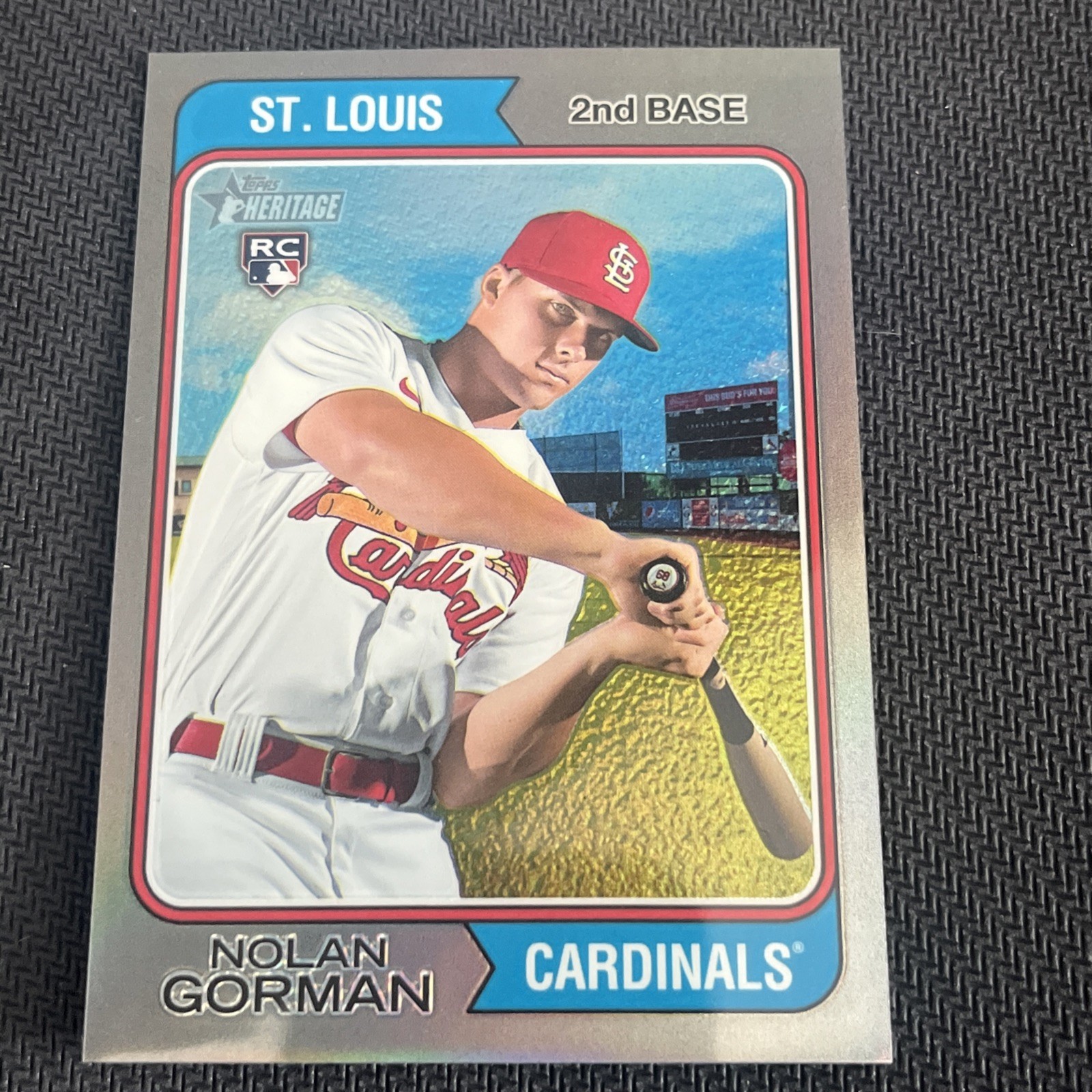 2023 Topps Heritage – Nolan Gorman #19 Chrome Silver /374 (RC)
