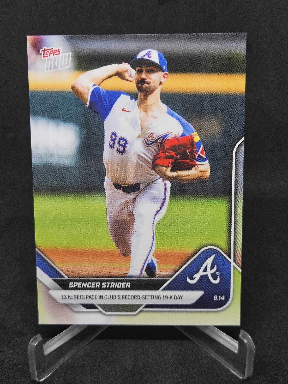2025 MLB Topps Now #296 Spencer Strider Atlanta Braves 13 K’s