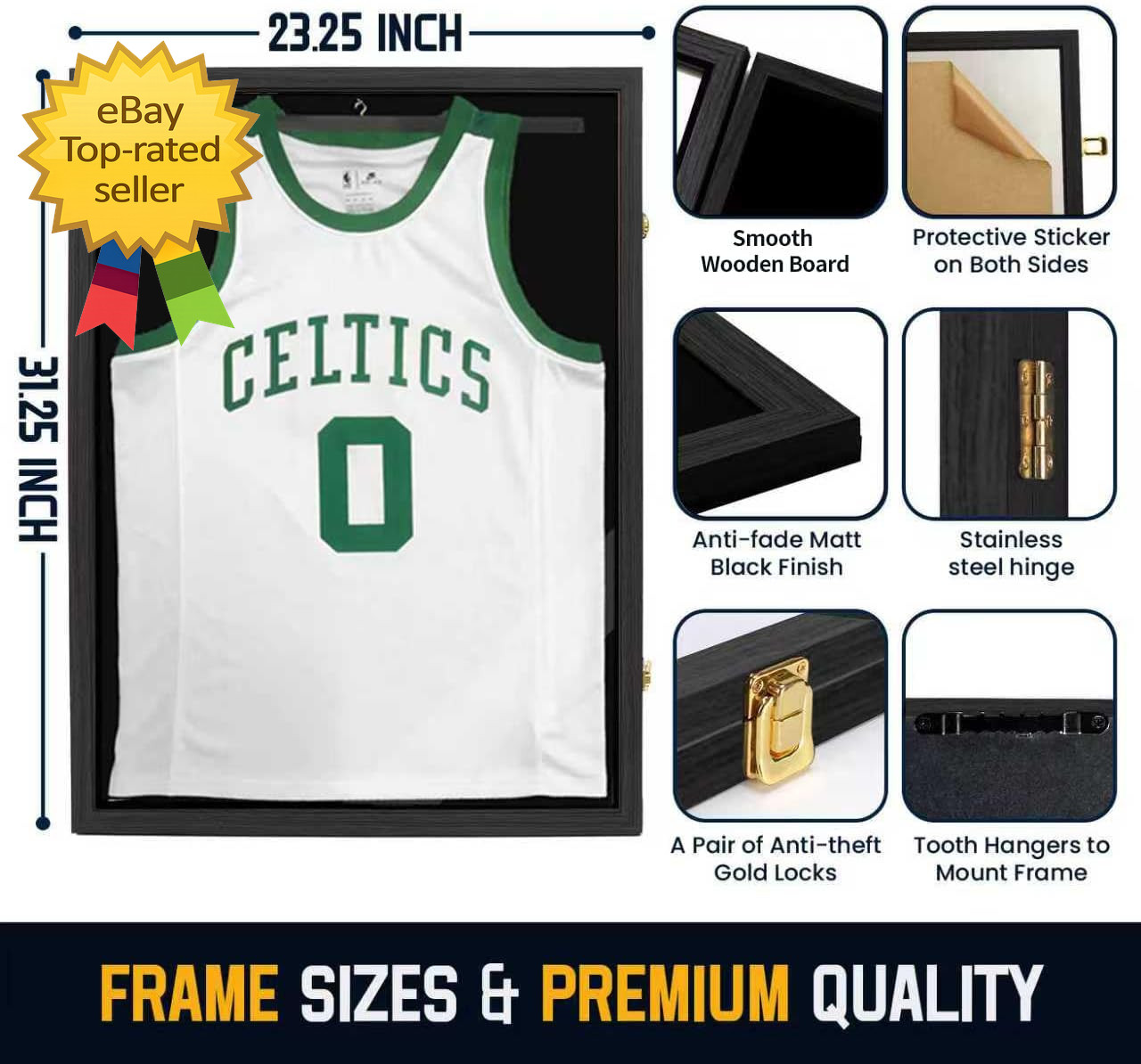 Jersey Frame Display Case ,Jersey Shadow Box with 98% UV Protective Acrylic Door