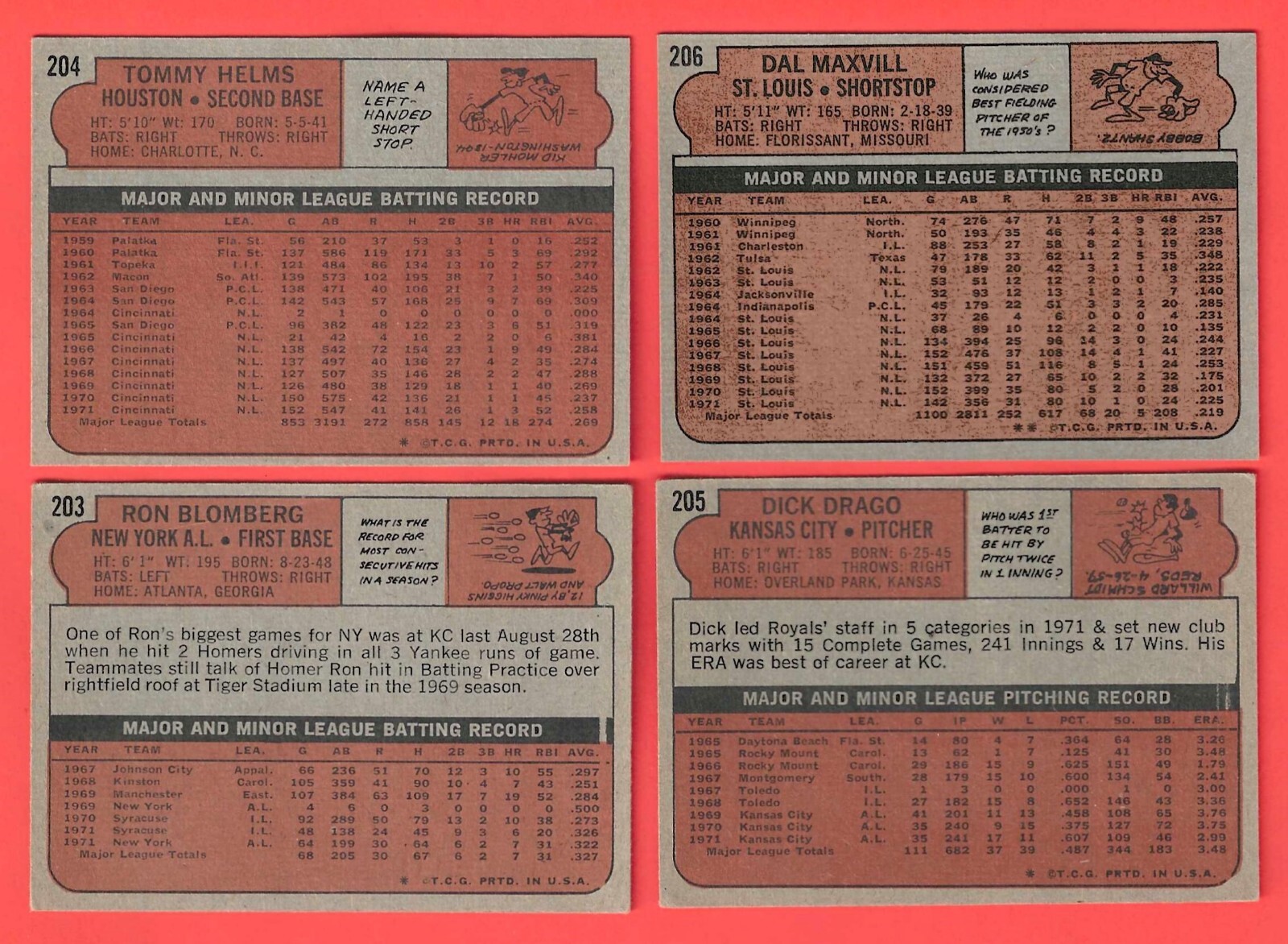 1972 Topps baseball mid-range set break 203-403 – You Pick ‘Em
