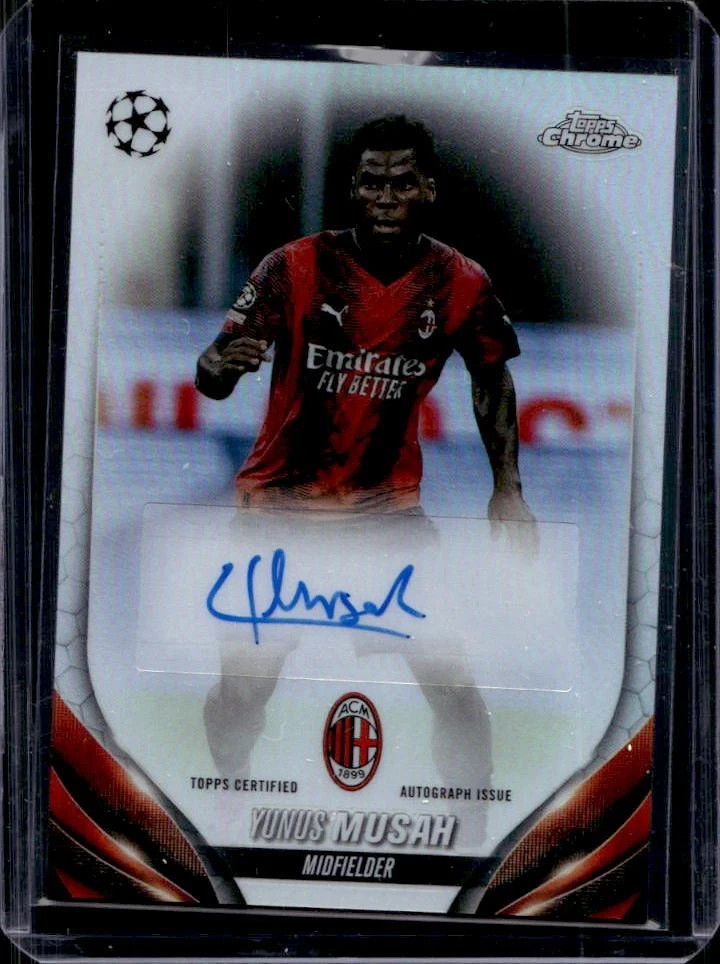 2024 Topps Chrome UEFA Football Yunus Musah Auto #CA-MY AC Milan