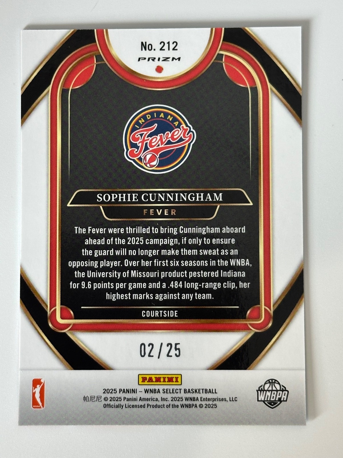2025 Select WNBA Sophie Cunningham Tie Dye eBay 1/1 **COURTSIDE TIE DYE** 02/25