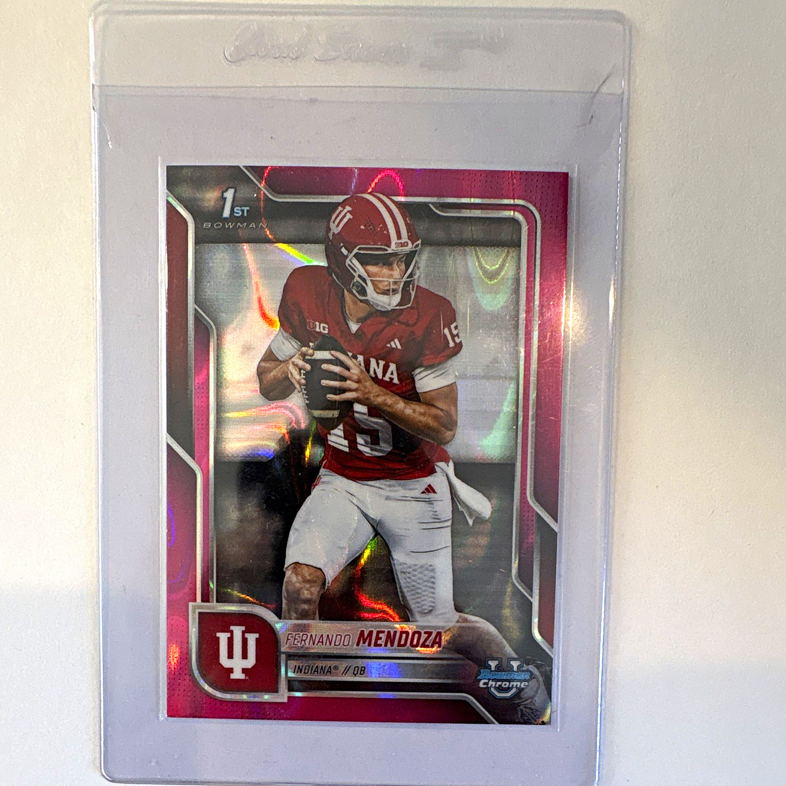 Topps 2025 Bowman University Chrome 1st Bowman Chrome Fernando Mendoza #109 IU