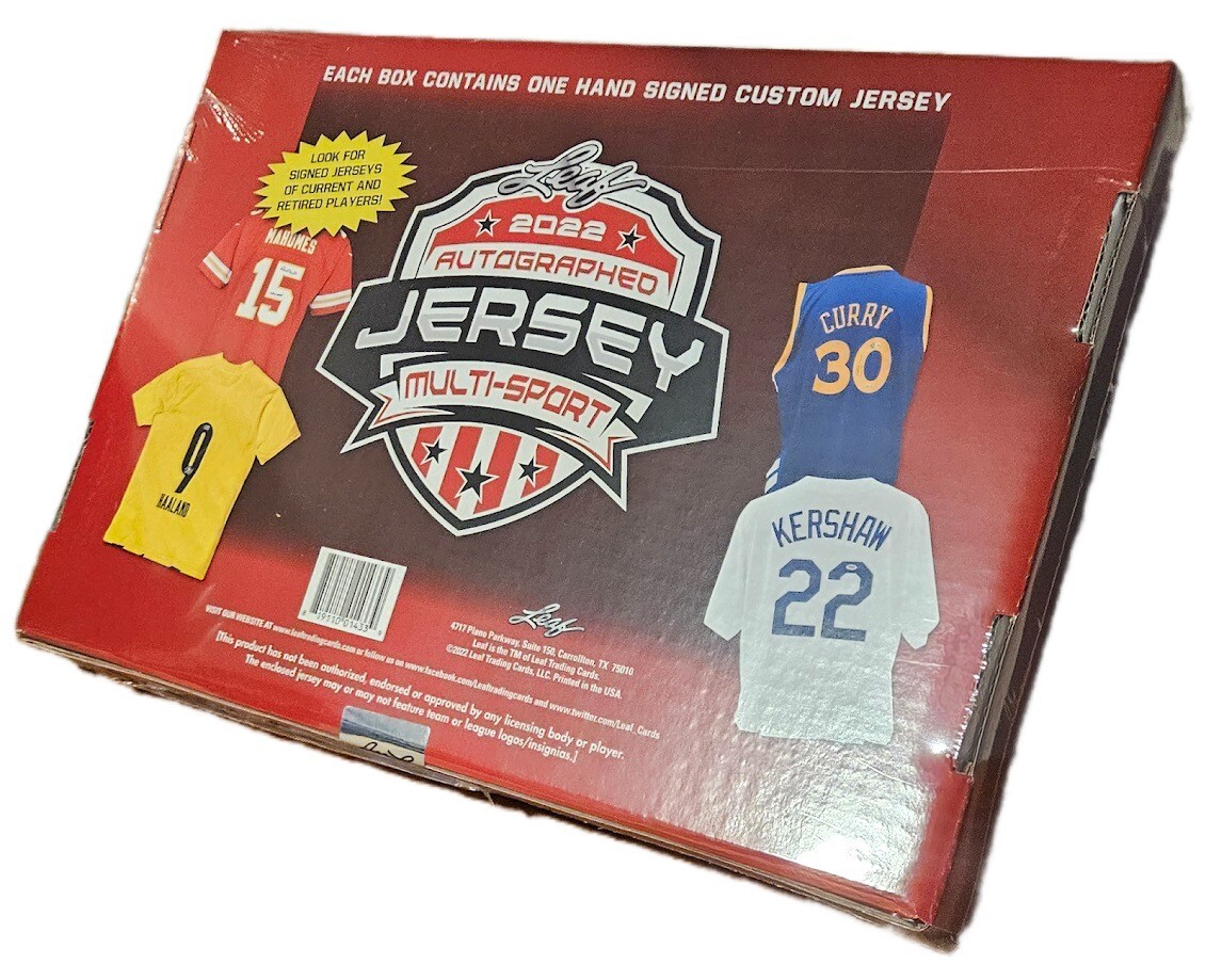 2022 Leaf Autographed Jersey Multi-Sport Edition Sealed Box – 1 Signed Jersey