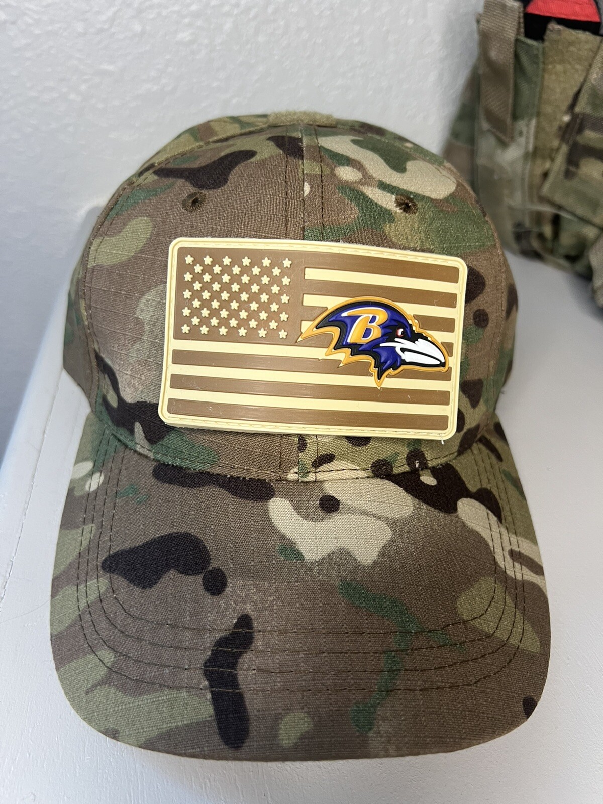 Military Combat American Flag Baltimore Ravens football PVC Patch W Vlcro