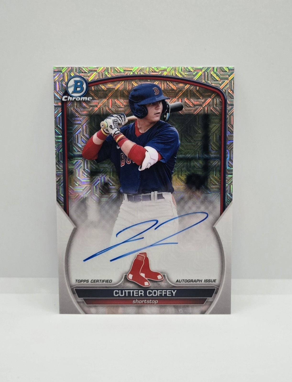 2023 Bowman Chrome Cutter Coffey Mojo Refractor On card Auto Rookie RED SOX MINT
