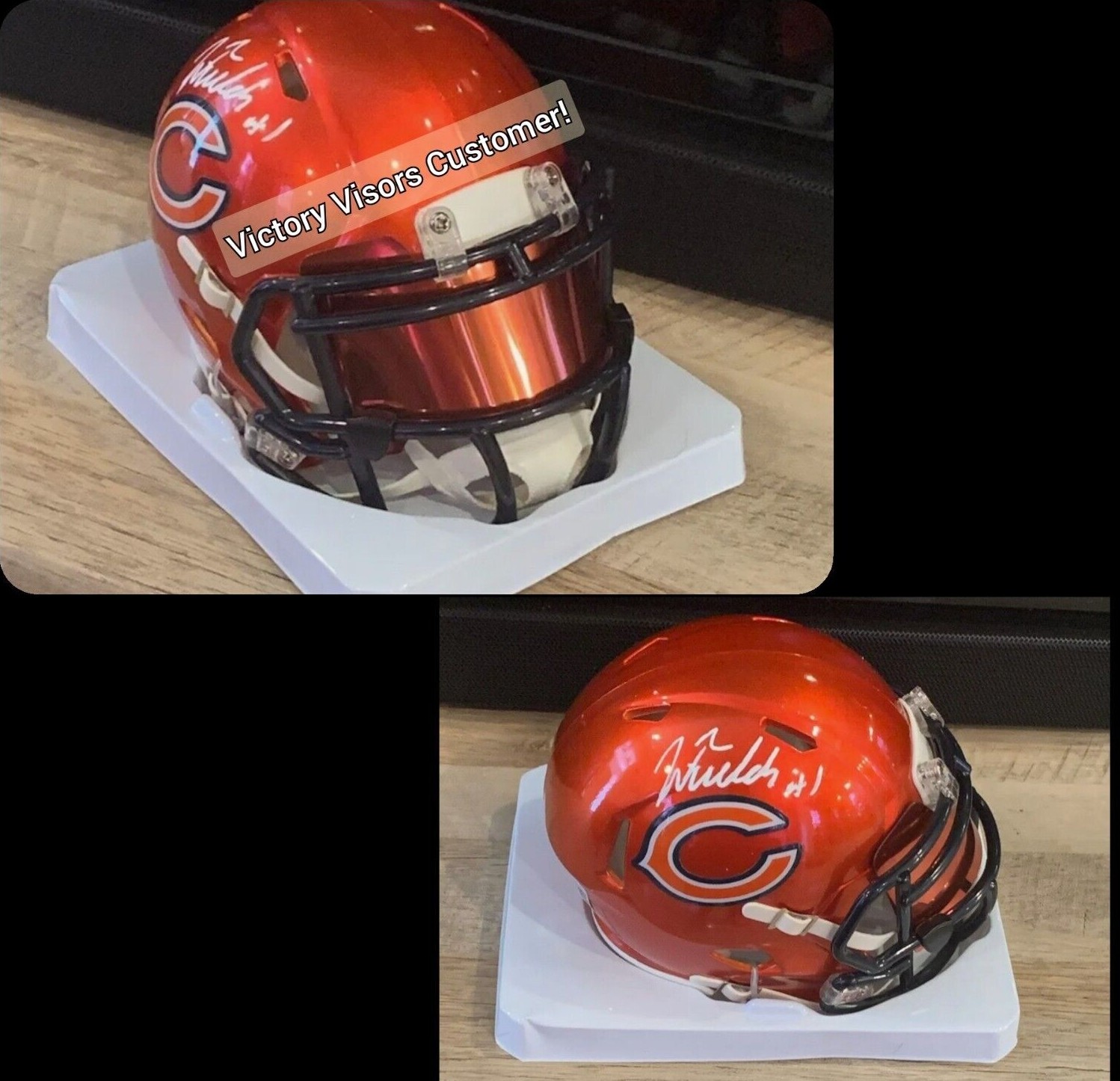 Chrome Mirror Mini Football Helmet Visors (*Flat Style*) FLEXIBLE & DURABLE