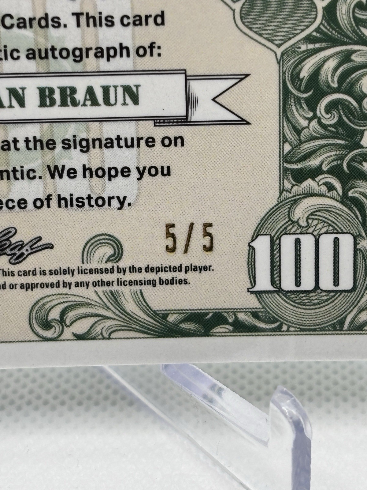 2021-22 Leaf Metal Green Crystal So Money Autographs Christian Braun #SM-CB1 5/5