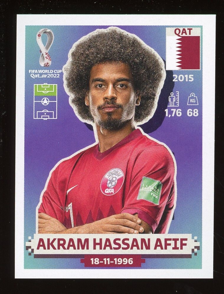 2022 Fifa World Cup Panini Sticker Qatar AKRAM HASSAN AFIF Qatar QAT16