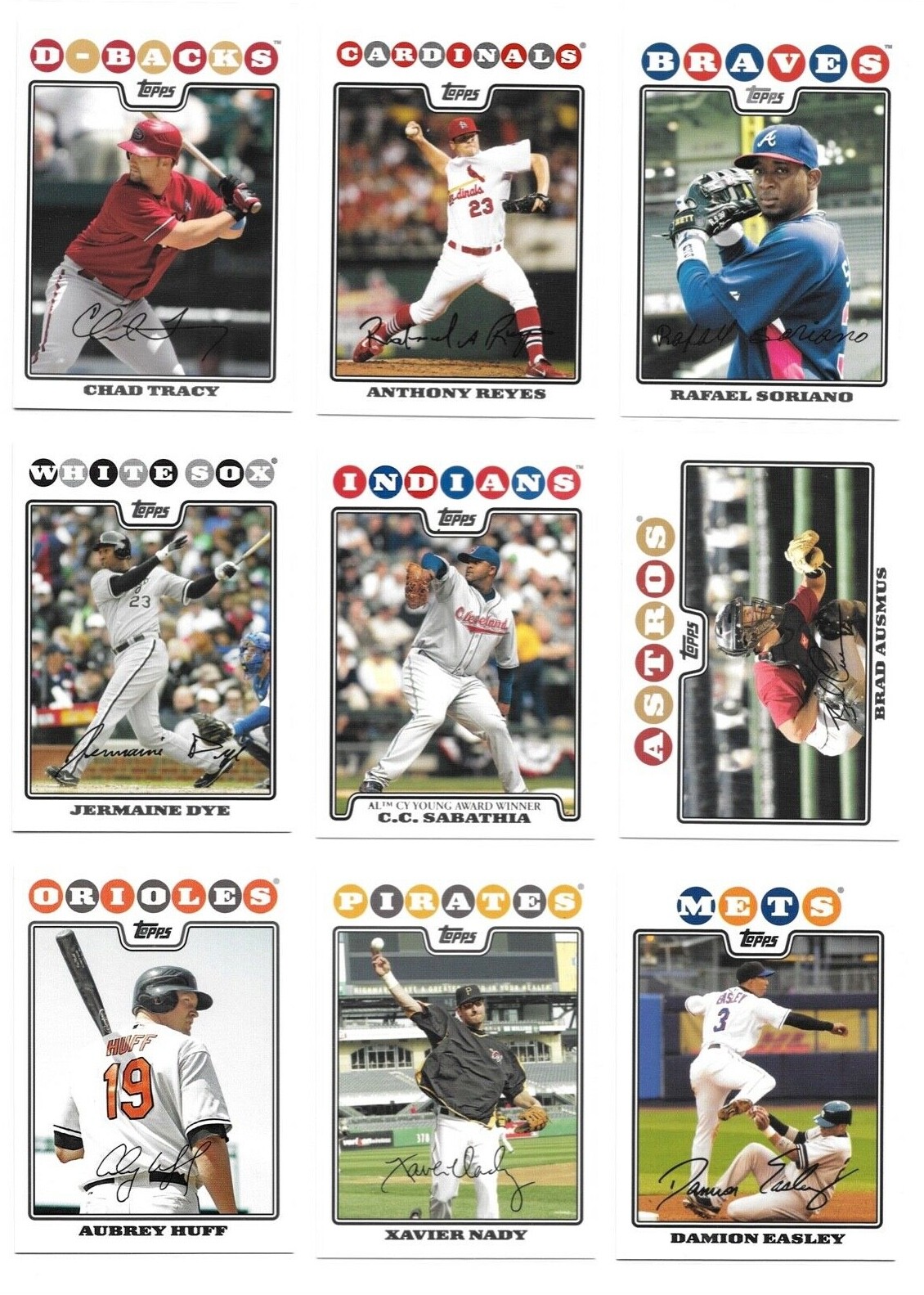 2008 Topps Baseball Trading Cards / Pick / Choose from list #s 251 – 500 / mb7