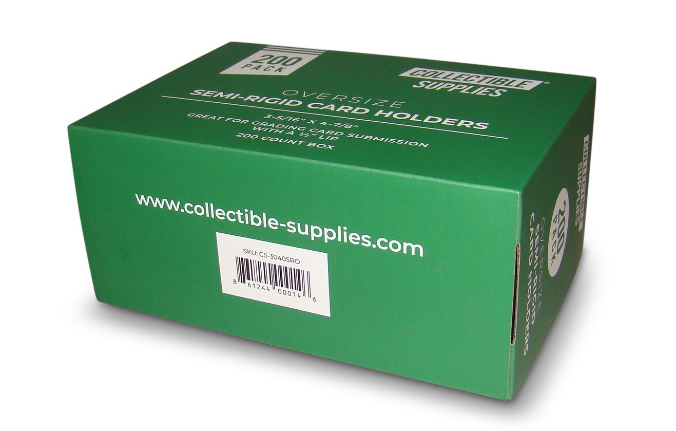 200 TALL Semi-Rigid Card Holders Oversize for sending Graded Cards with 1/2″ Lip