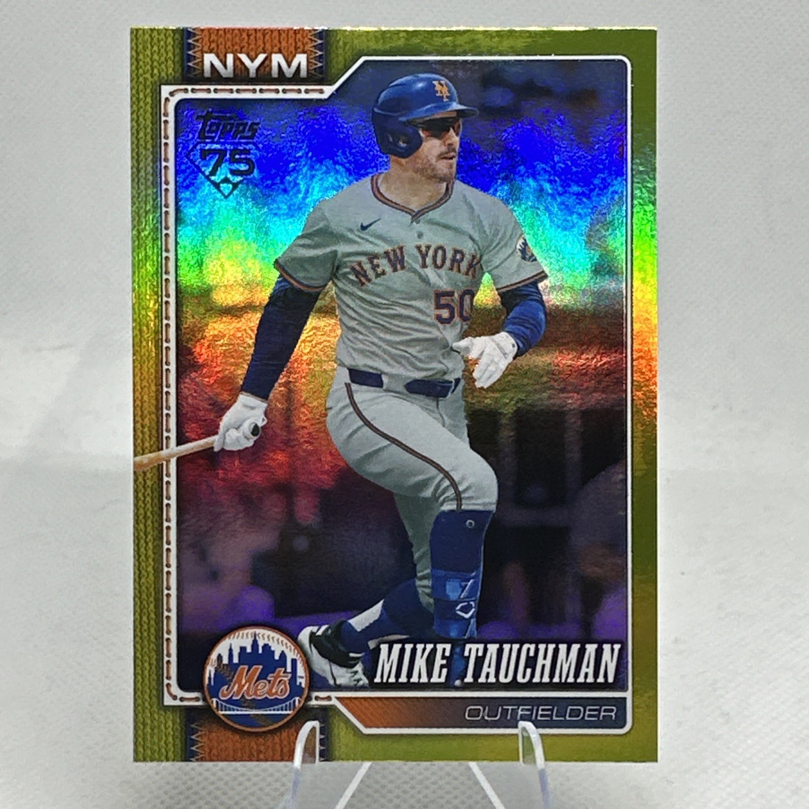 2026 Topps Series 2 Mike Tauchman #411 Yellow Rainbow Foil /399 New York Mets