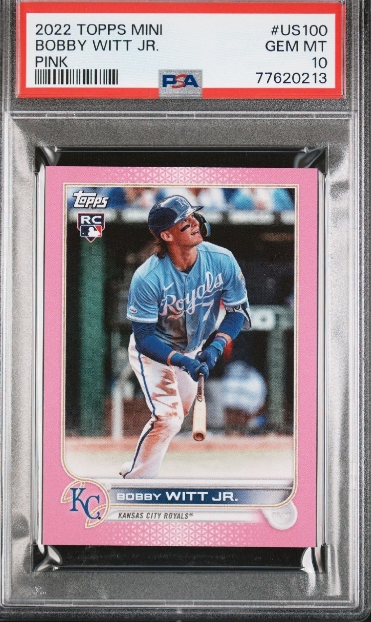 2022 Topps Mini Bobby Witt Jr. #US100 Pink /25 (RC) Psa 10