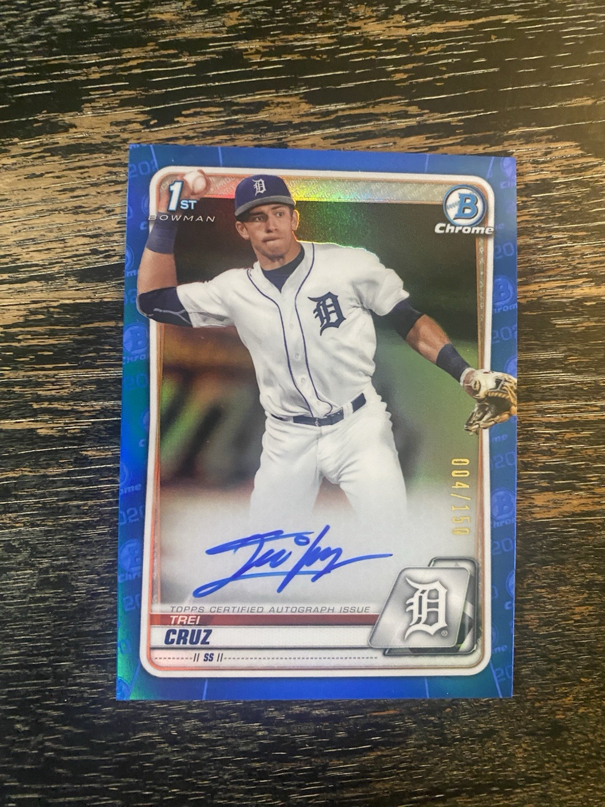 2020 Bowman Chrome Trei Cruz Auto True Blue Refractor/150