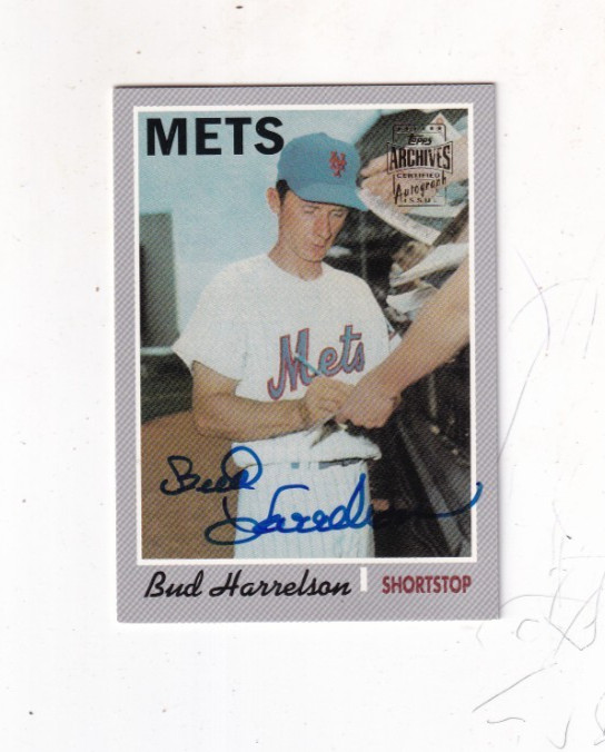 2002 BUD HARRELSON TOPPS ARCHIVES AUTO/AUTOGRAPH 1969 NEW YORK METS