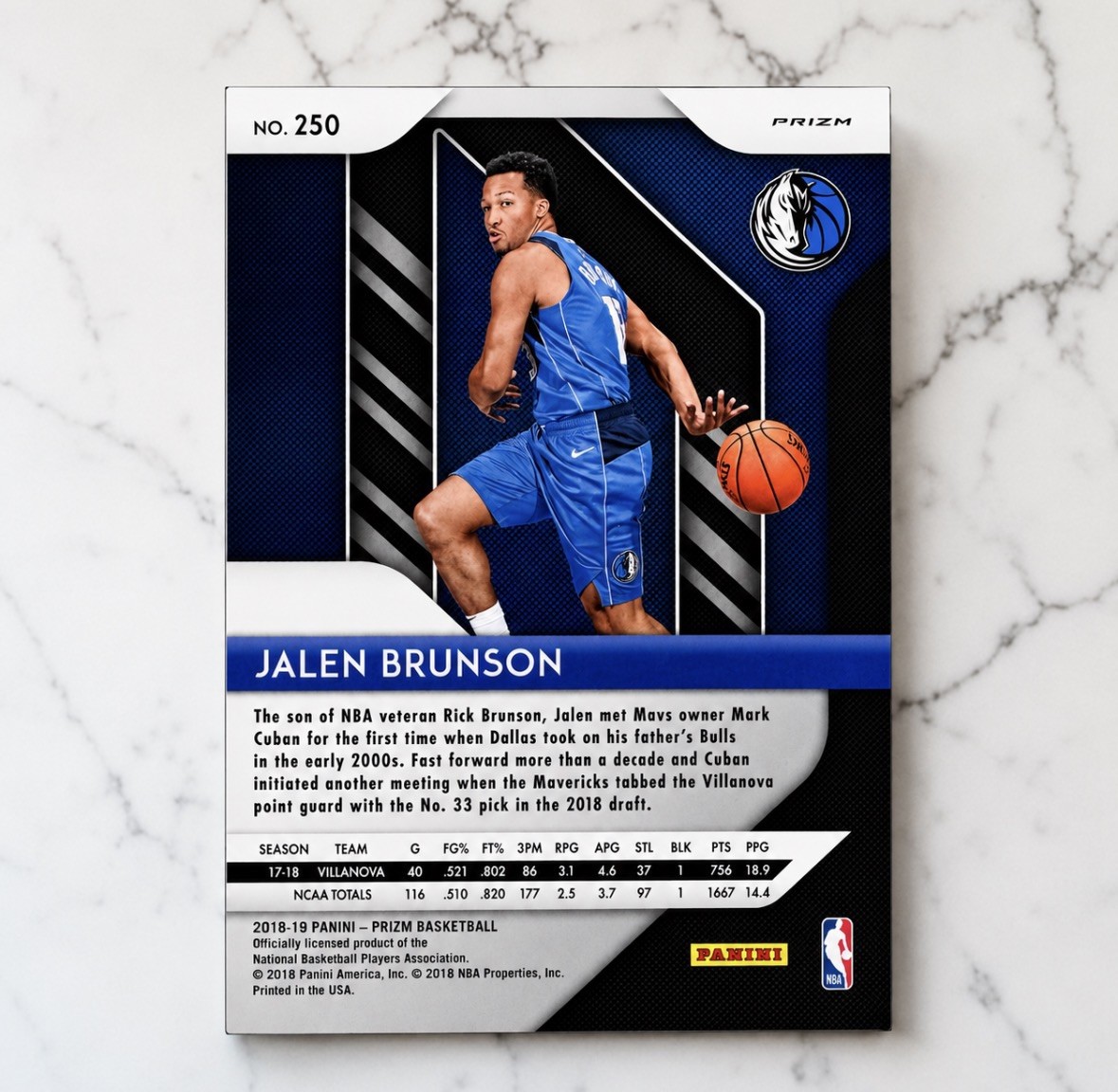 2018-19 Panini Prizm – Jalen Brunson #250 Silver Prizm (RC)