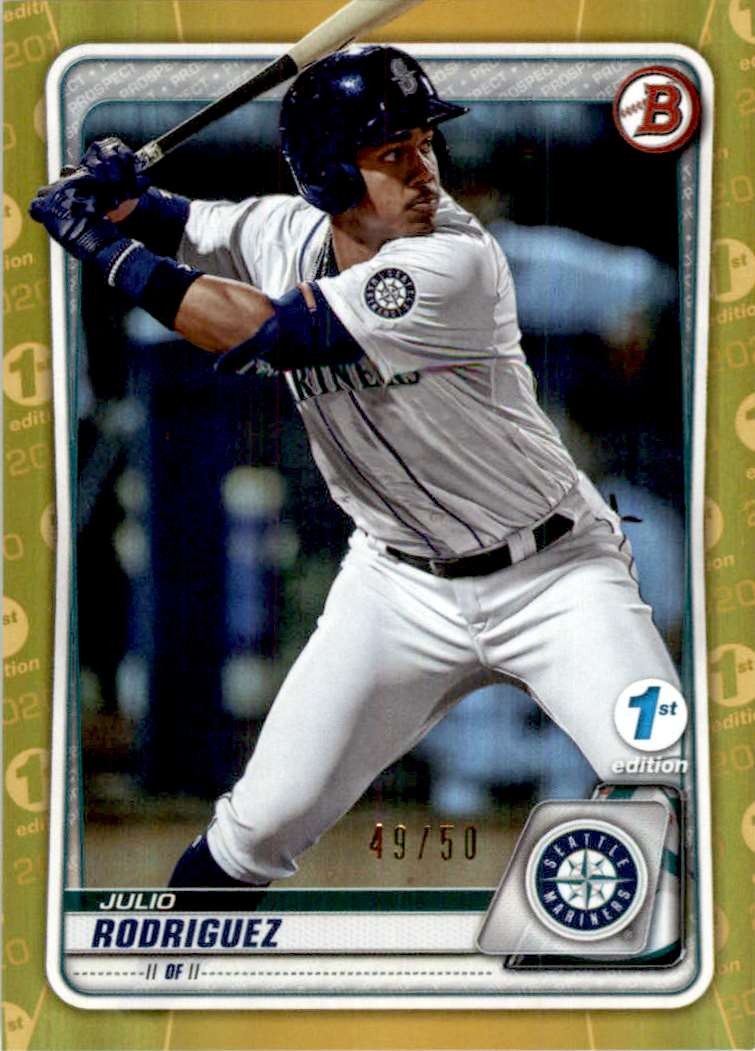 Julio Rodriguez 2020 Bowman 1st Edition Gold Foil #BFE-19 49/50