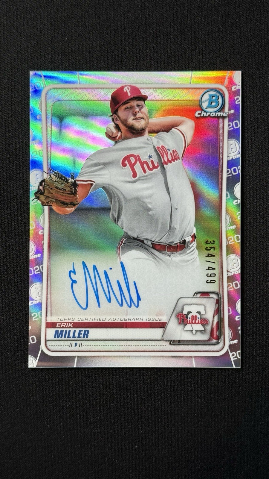 2020 Bowman Chrome Erik Miller CPA-EM Refractor Auto SP /499