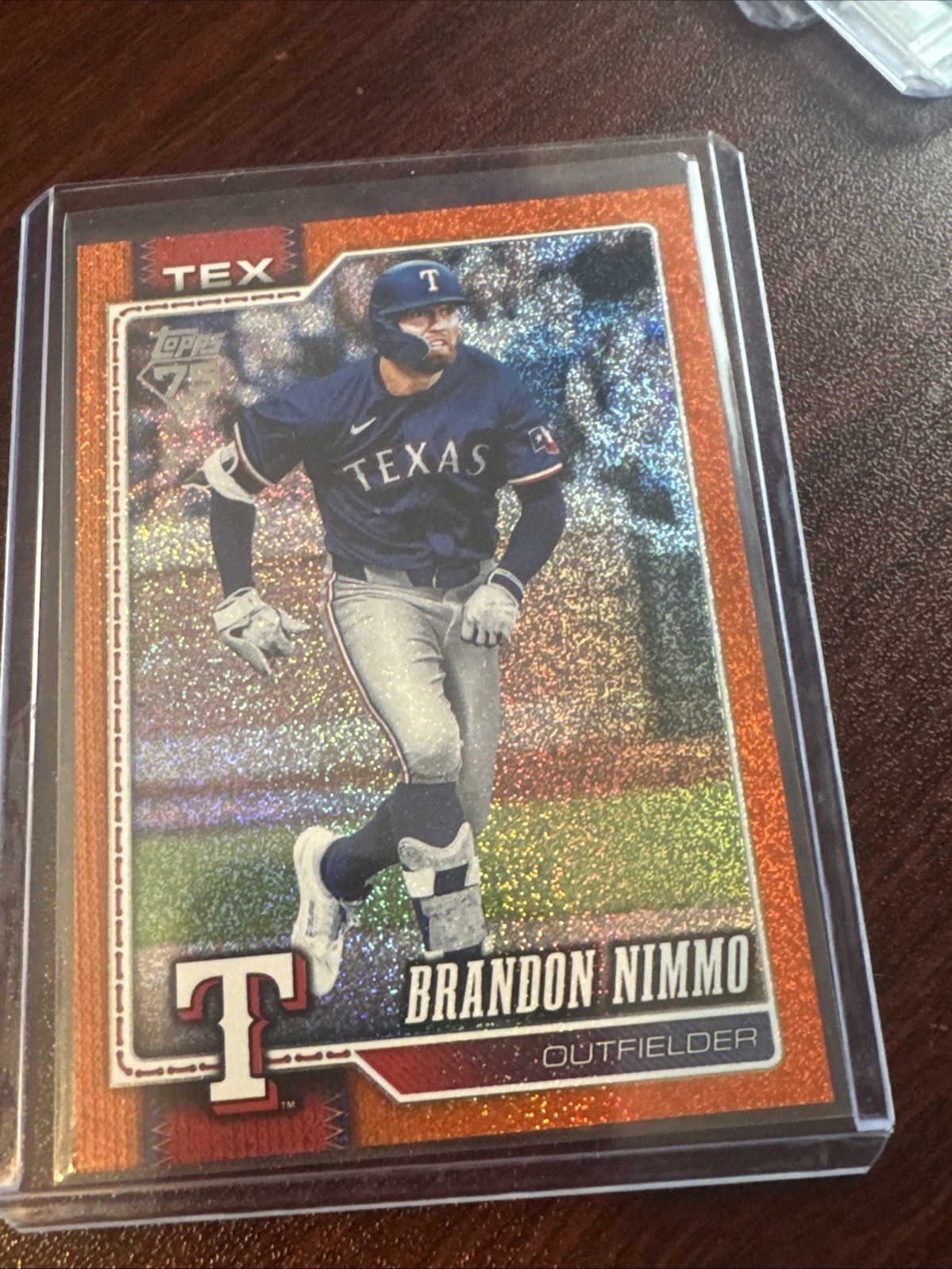 2026 BRANDON NIMMO /25 Topps Series 2 Brandon Nimmo Orange Sparkle Foil- Rangers