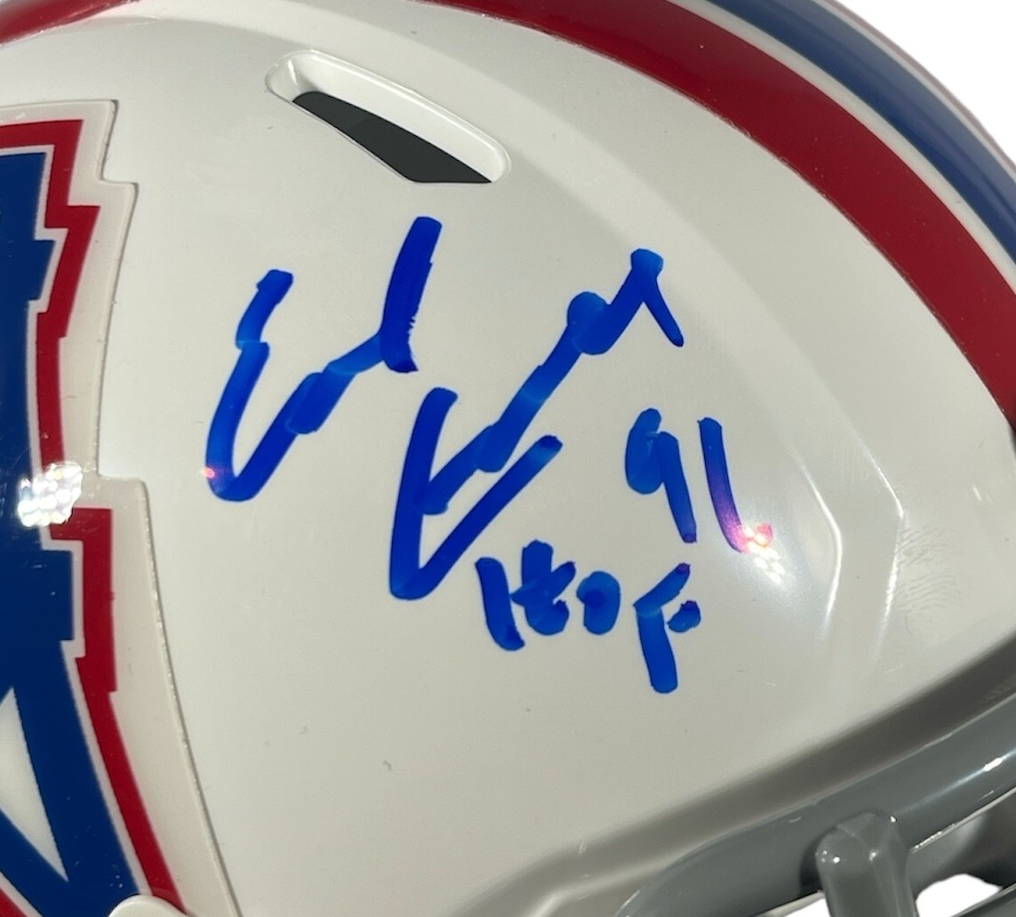 Earl Campbell & Warren Moon Signed Auto Oilers Mini Helmet w HOF Beckett BAS COA