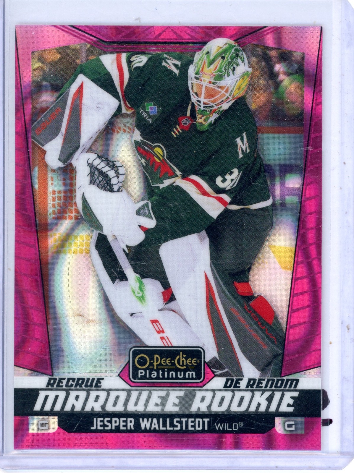 2024-25 O-Pee-Chee Platinum Jesper Wallstedt 204 Pink Magma Minnesota Wild RC