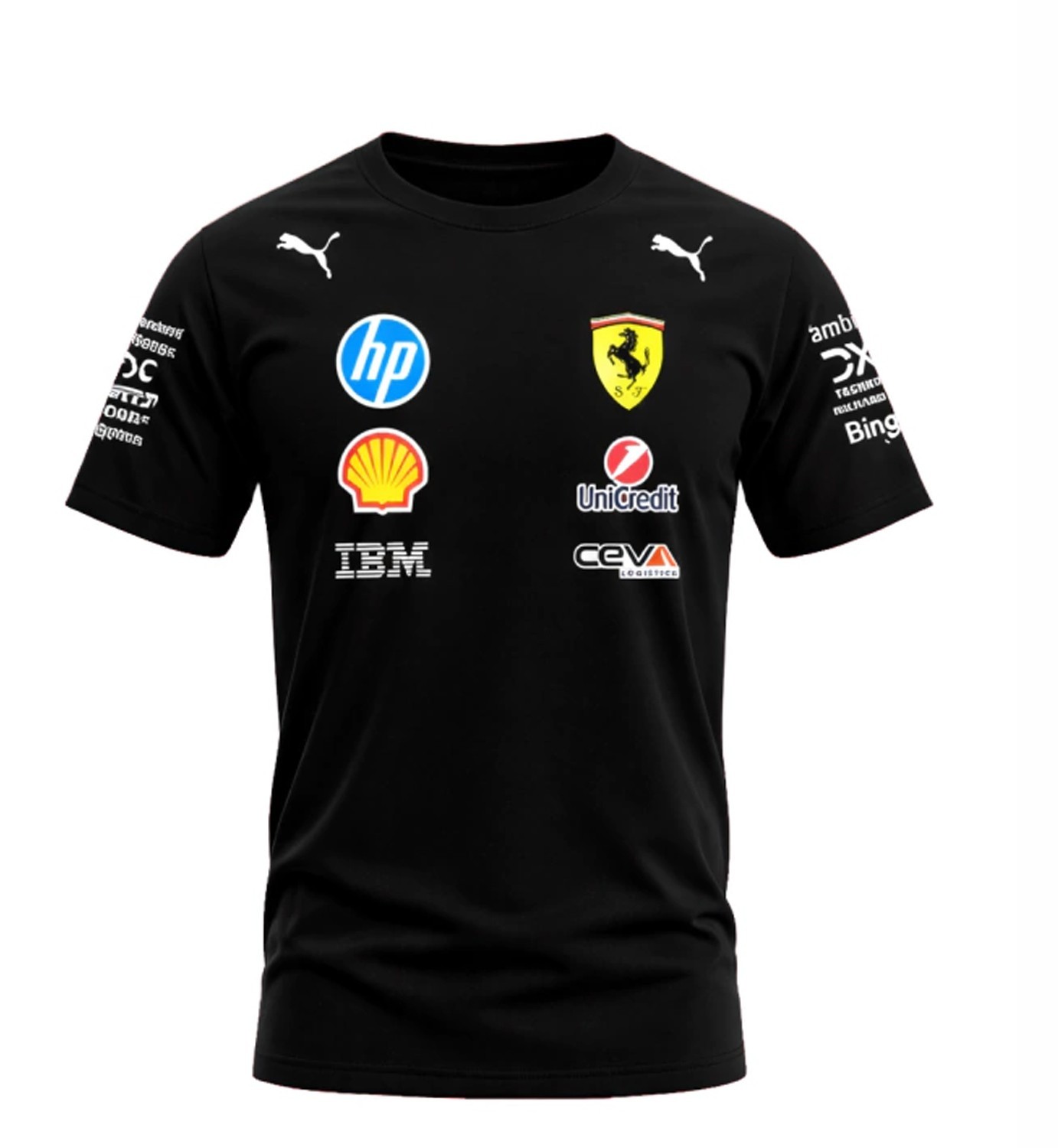 Custom Name – Scuderia Ferrari Racing F1 Team Logo Black Men’s Shirt – All Size