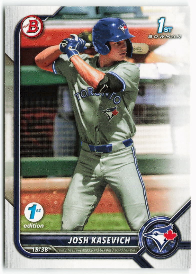 2022 Josh Kasevich Bowman Draft 1st Edition Rookie – Toronto Blue Jays