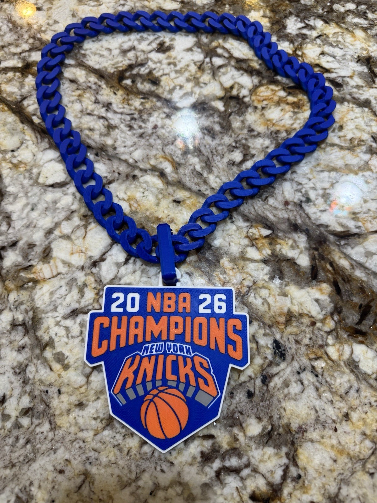 New York Knicks Hype Chain Pendant Necklace NBA FINALS CHAMPIONS
