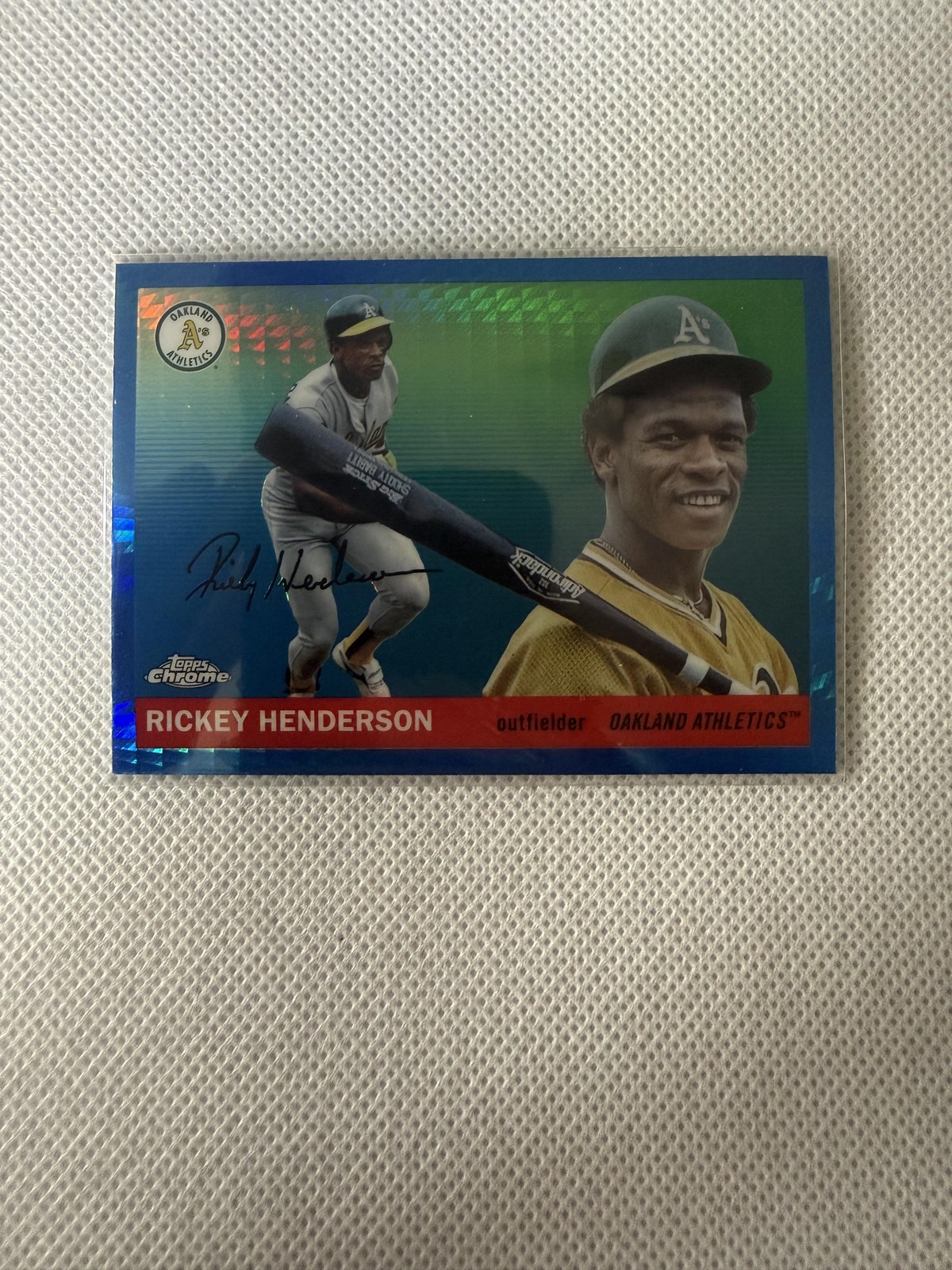 2025 Topps Chrome Platinum #320 Rickey Henderson Blue Prism Refractors