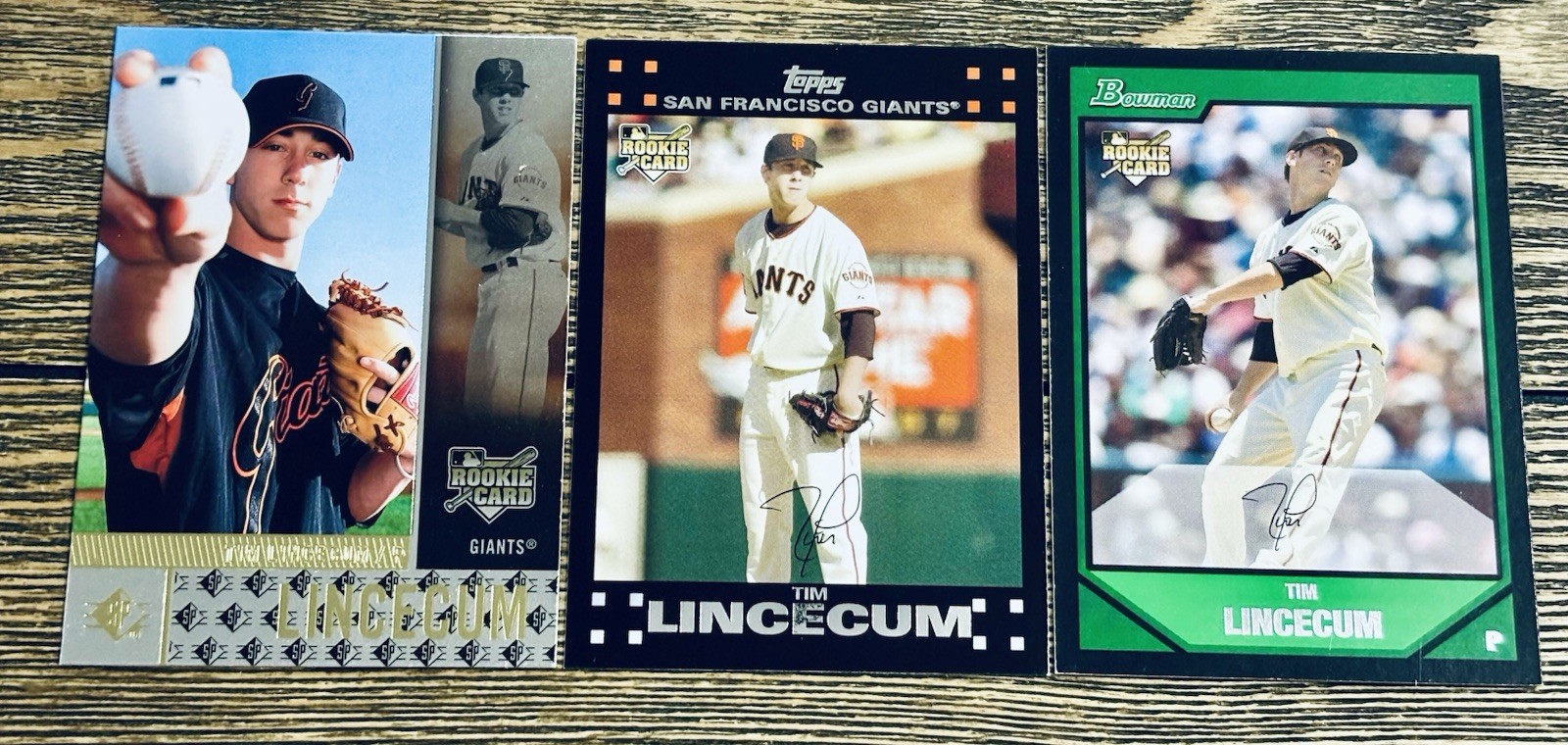 2007 Topps Updates & Highlights – Tim Lincecum RC + SP Rookie + Bowman Rookie