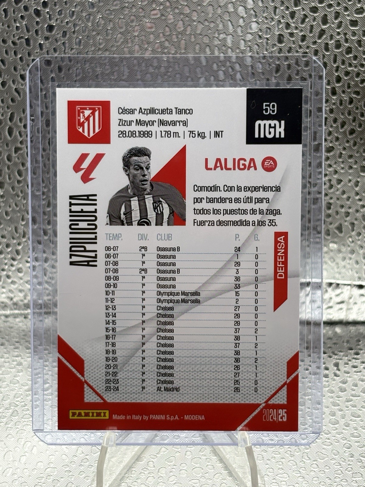 2024-25 Panini Megacracks MGK La Liga César Azpilicueta Atlético de Madrid #59