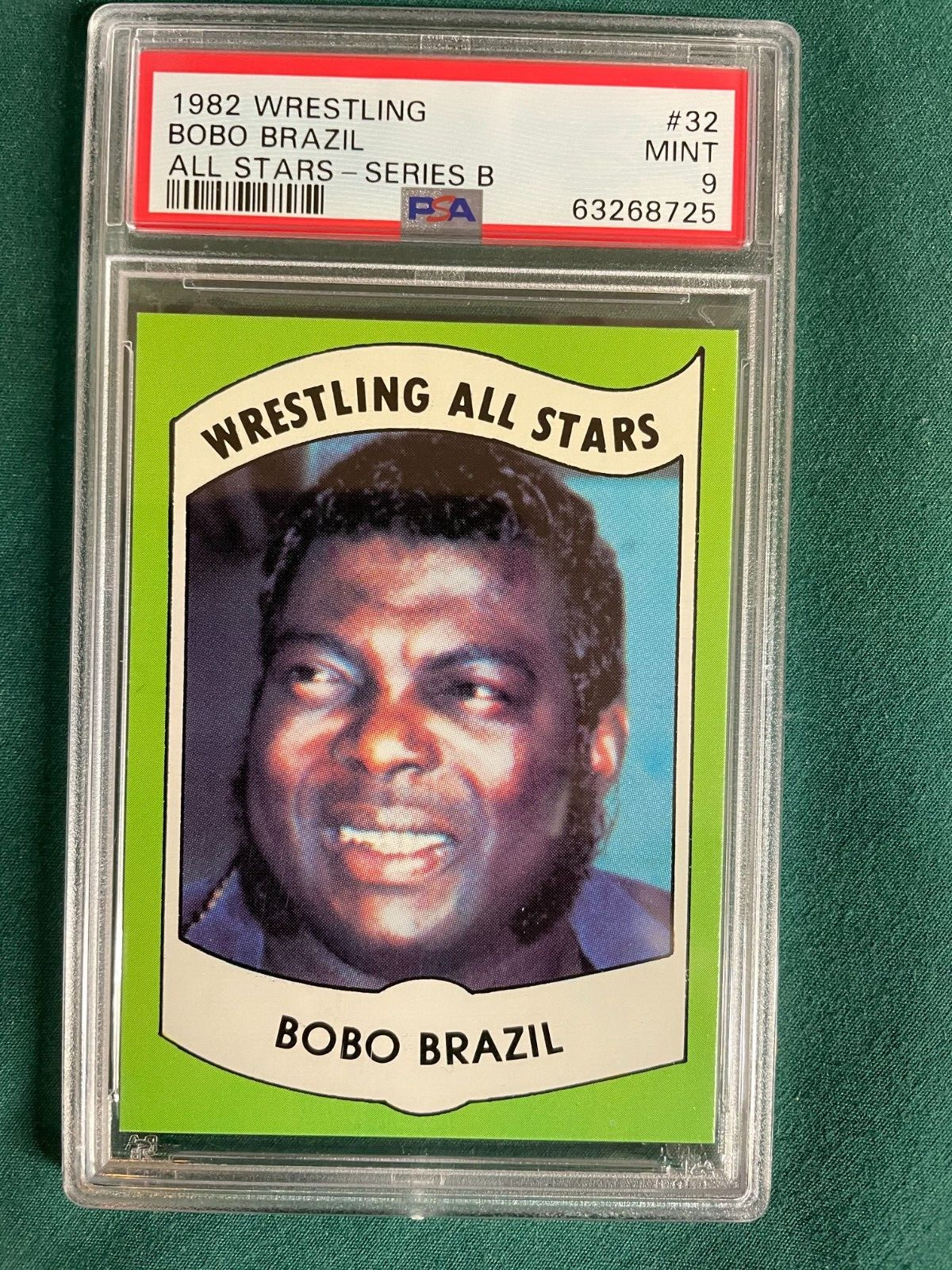 1982 WRESTLING ALL STARS # 38 BOBO BRAZIL PSA MINT 9 SERIES B NWA WWE WCW AWA