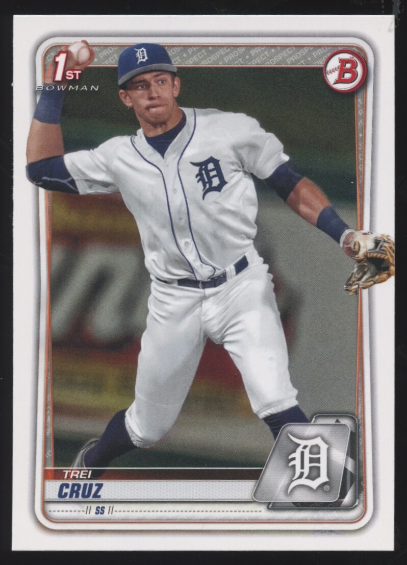 2020 BOWMAN DRAFT #BD-11 TREI CRUZ 1ST PAPER BASE TIGERS RC