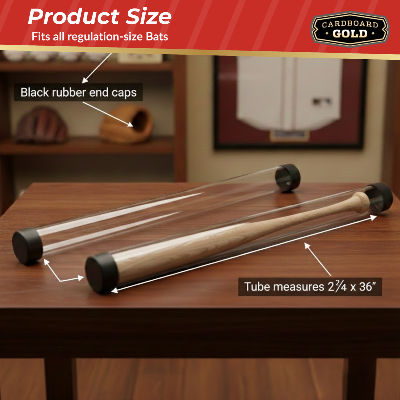 (4) Baseball Bat Tube Display Case Protective Holders! – Cardboard Gold Brand