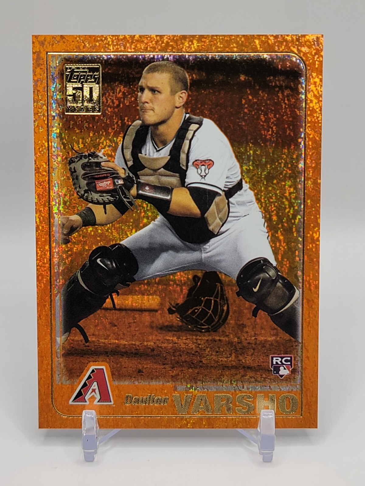 2021 Topps Archives 2001 Topps Orange Hot Foil /15 Daulton Varsho #221 Rookie RC