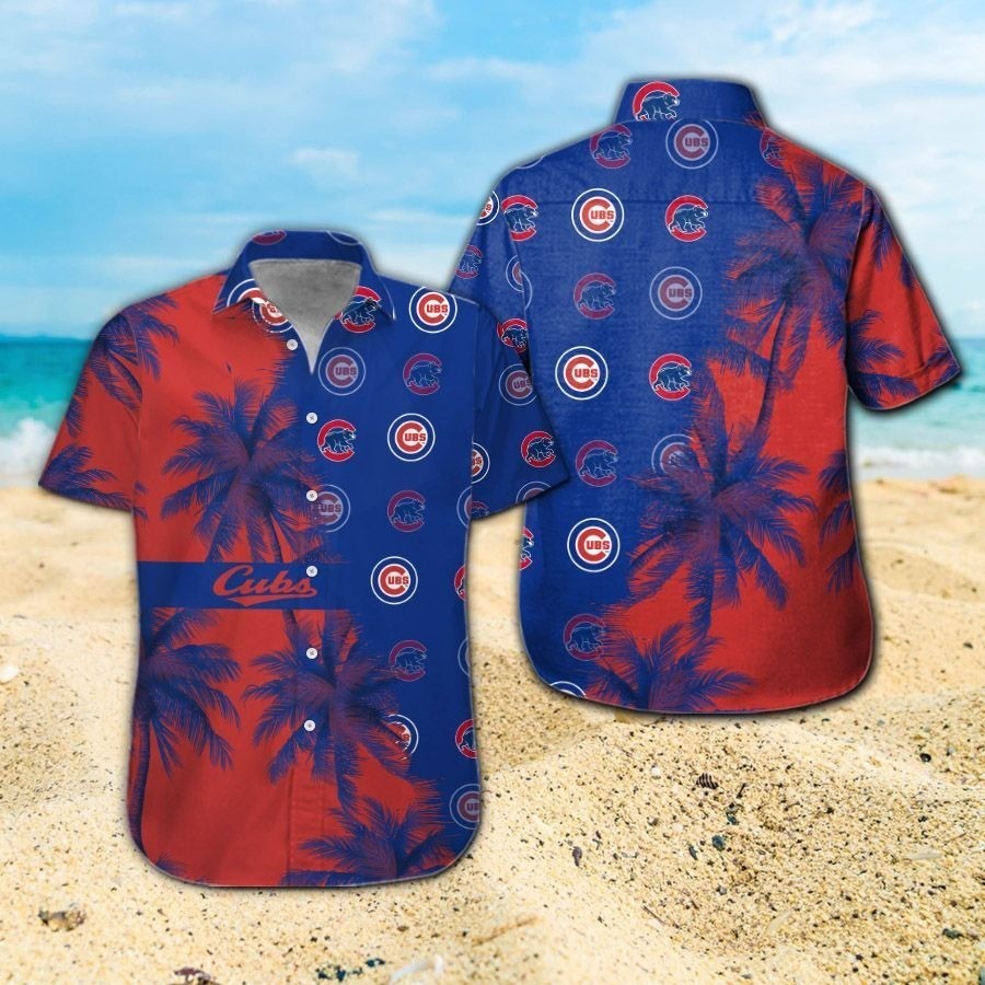 Chicago Baseball Team Cubss Hawaiian Button Down Shirt Unisex Adults S-5XL