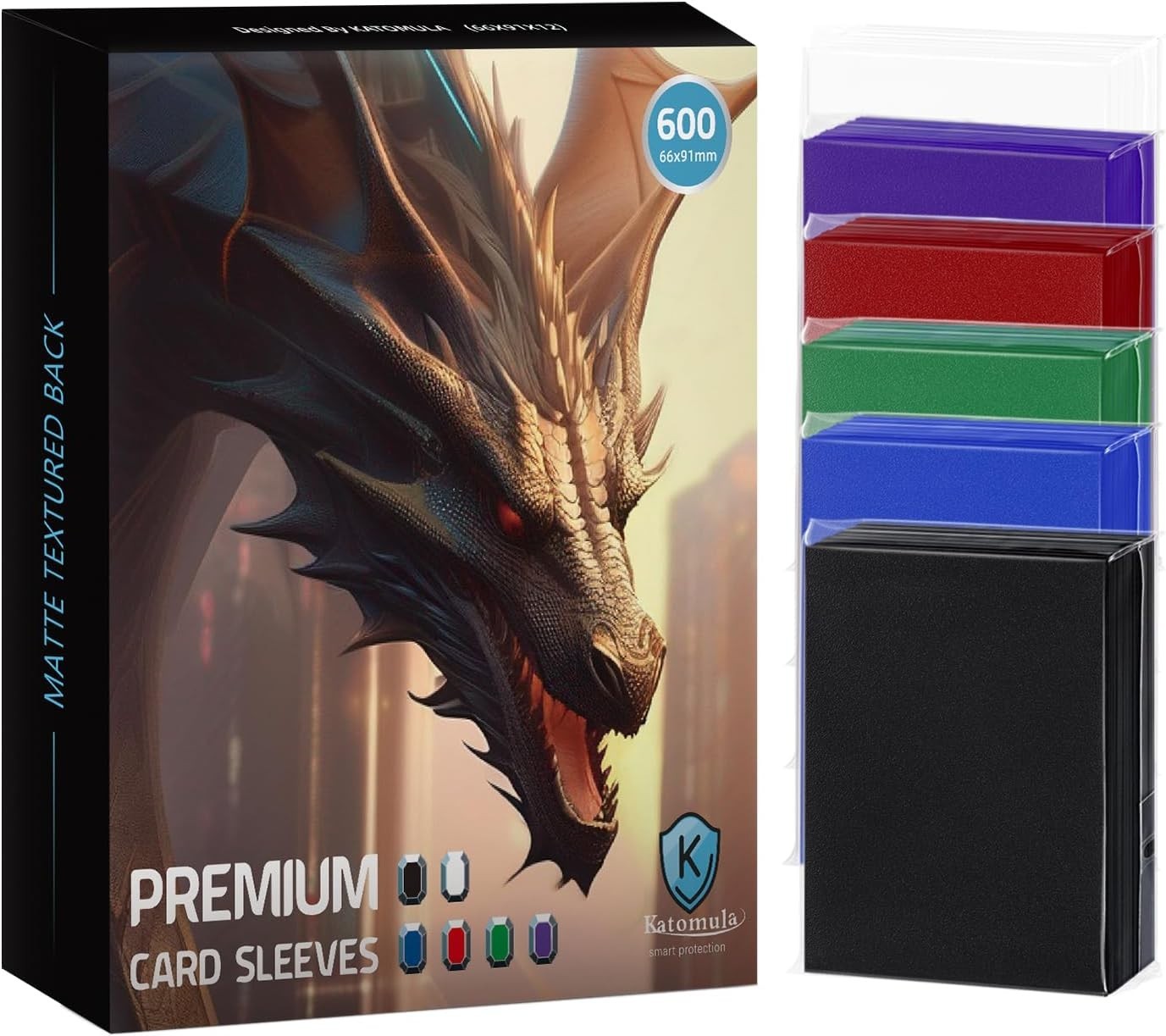 600CT MTG Card Sleeves, Clear Front Textured Back Card Sleeve Deck Card Prote…
