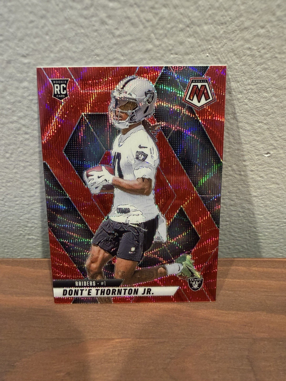 Dont’e Thornton Jr 2025 Mosaic Red & Black Wave Prizm /29 RC SSP Raiders 🏴‍☠️🔥
