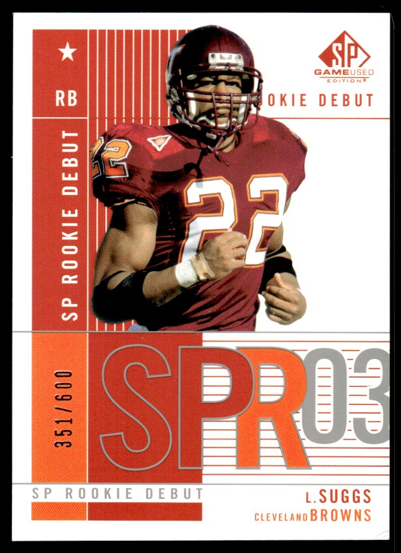 2003 SP Game Used Lee Suggs Rookie 351/600 Cleveland Browns #113