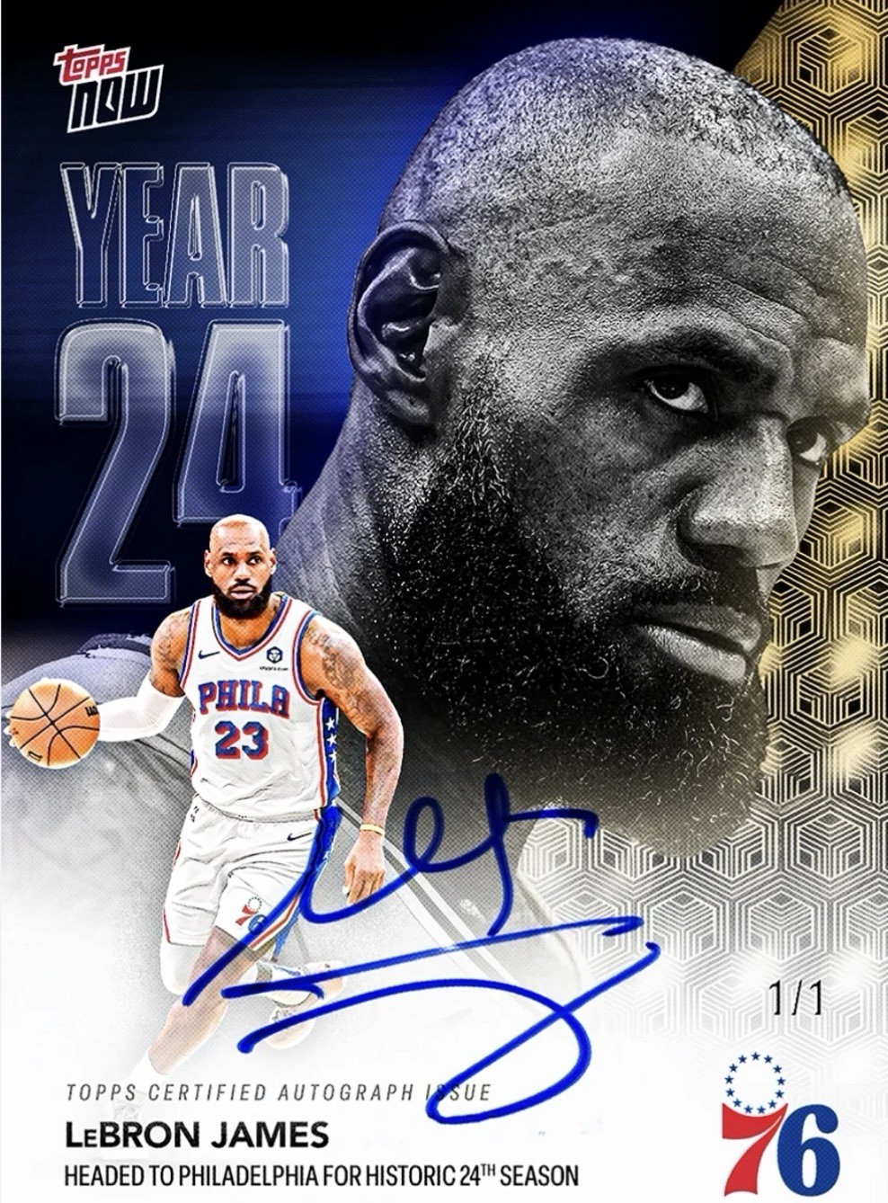 2026 NBA Topps Now LeBron James 76ers Year 14 Chance At 1/1 Auto Presale